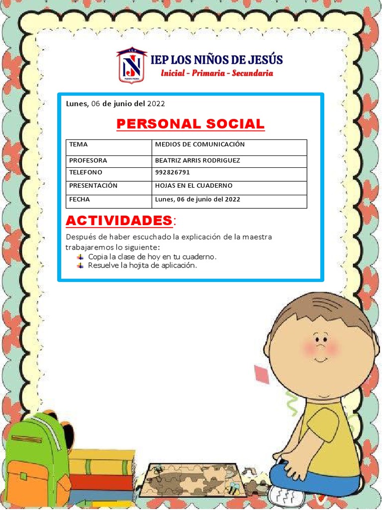 Actividad Medios de Comunicación | PDF | Crecimiento personal y ...