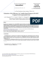 Estimation of the Efficiency for Variable Speed Pumps in EPANET