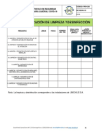 Lista de Verificacion de Limpieza y Desinfeccion