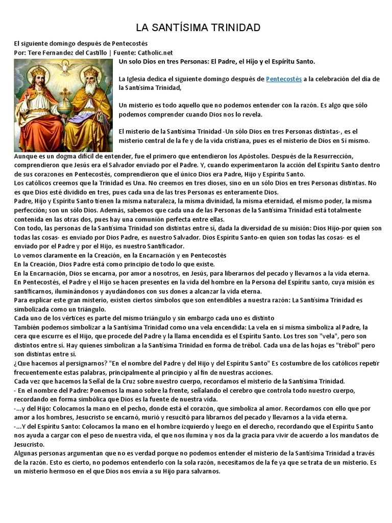 La Santísima Trinidad | PDF | Trinidad | espíritu Santo