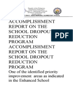 Accomplishment Report On School Dropout Reduction Program