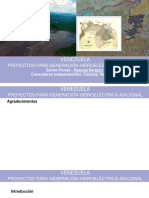 Venezuela Proyectos para Generación Hidroeléctrica Adicional Zenon Prusza, Pascual Perazzo Consultores Independientes. Caracas, Venezuela