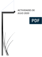 Actividades de Julio 2020