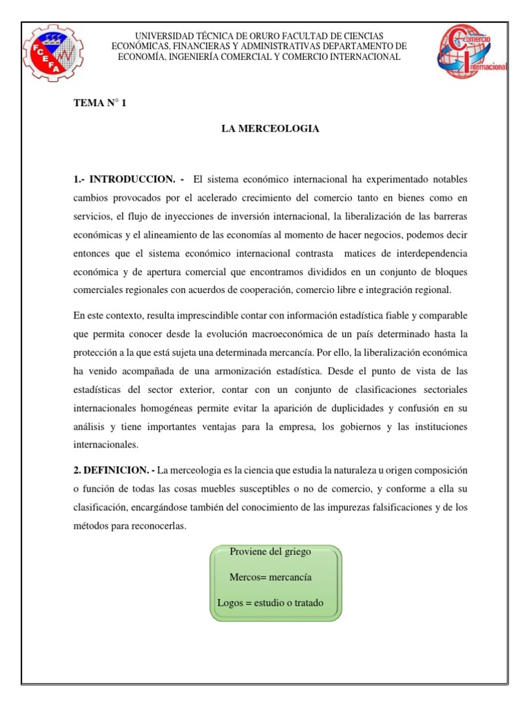 Tema 1 7mo Semestre Pdf Comercio El Comercio Internacional