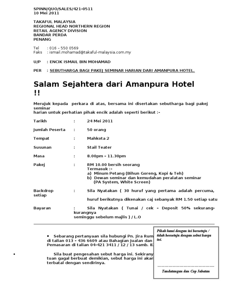 Ampura Hotel Sungai Petani Takaful Malaysia Day Seminar Pdf