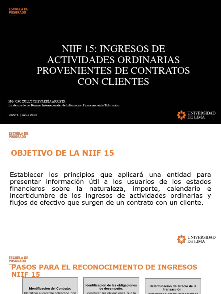 Diapositivas Niif 15 | PDF | normas internacionales de INFORMACION ...
