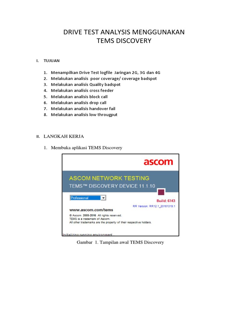 Analisis Drive Test dengan TEMS Discovery | PDF