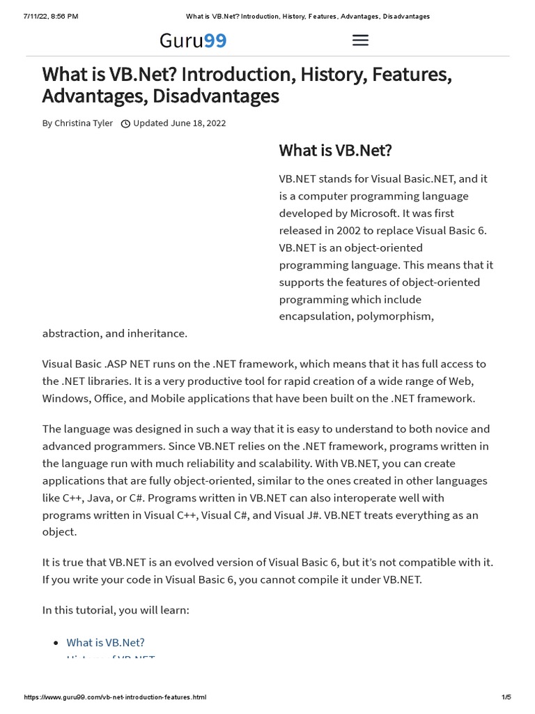 Why Is Vb.Net So Popular? : Microsoft’s Visual Basic: Why it won, and ...