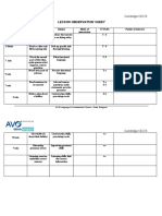 Lesson Observation Sheet: Cambridge CELTA