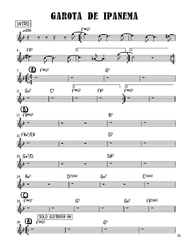 Garota de Ipanema Trumpet in Bb PDF