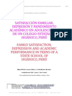Satisfacción Familiar, Depresión Y Rendimiento Académico en Adolescentes de Un Colegio Estatal de Huánuco, Perú