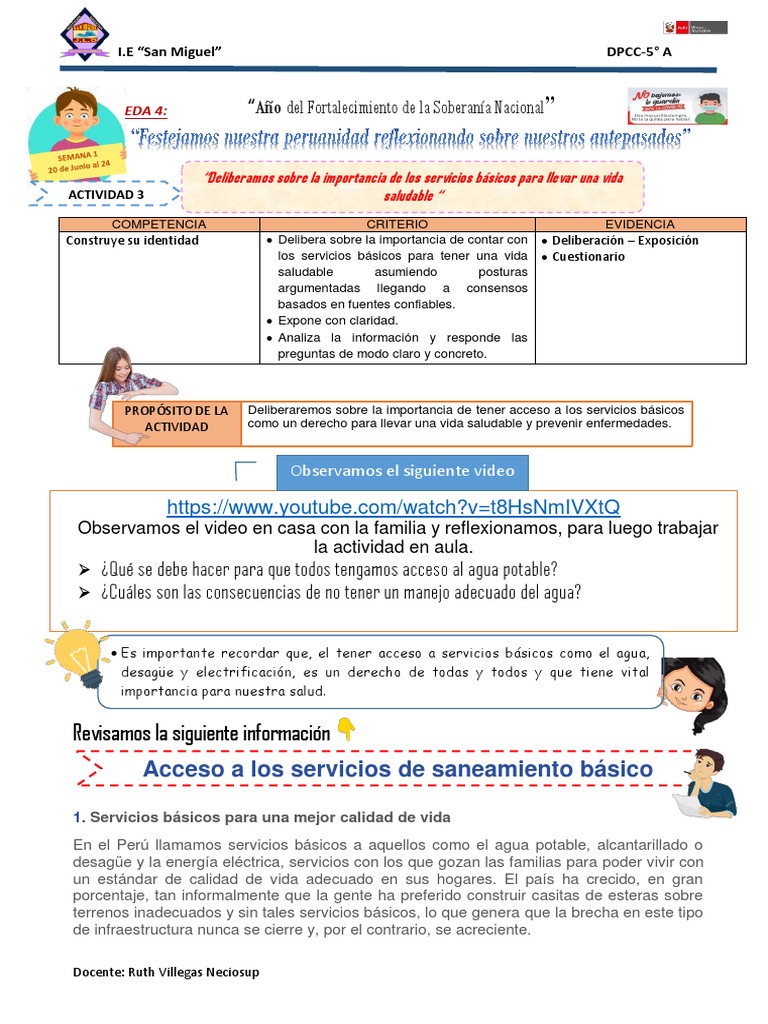 Importancia de Servicios Básicos | PDF | Agua | Perú
