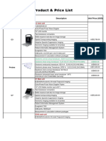 Product & Price List: Model Picture Description Unit Price (USD)