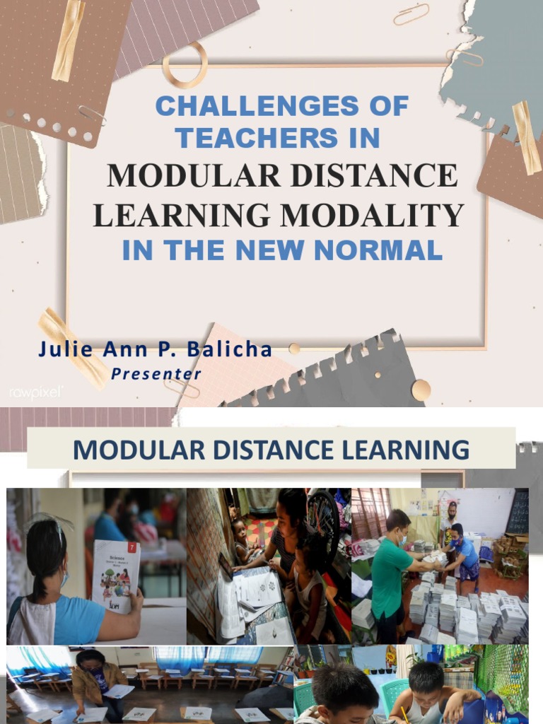 Modular Distance Learning Modality PDF Learning Distance Education