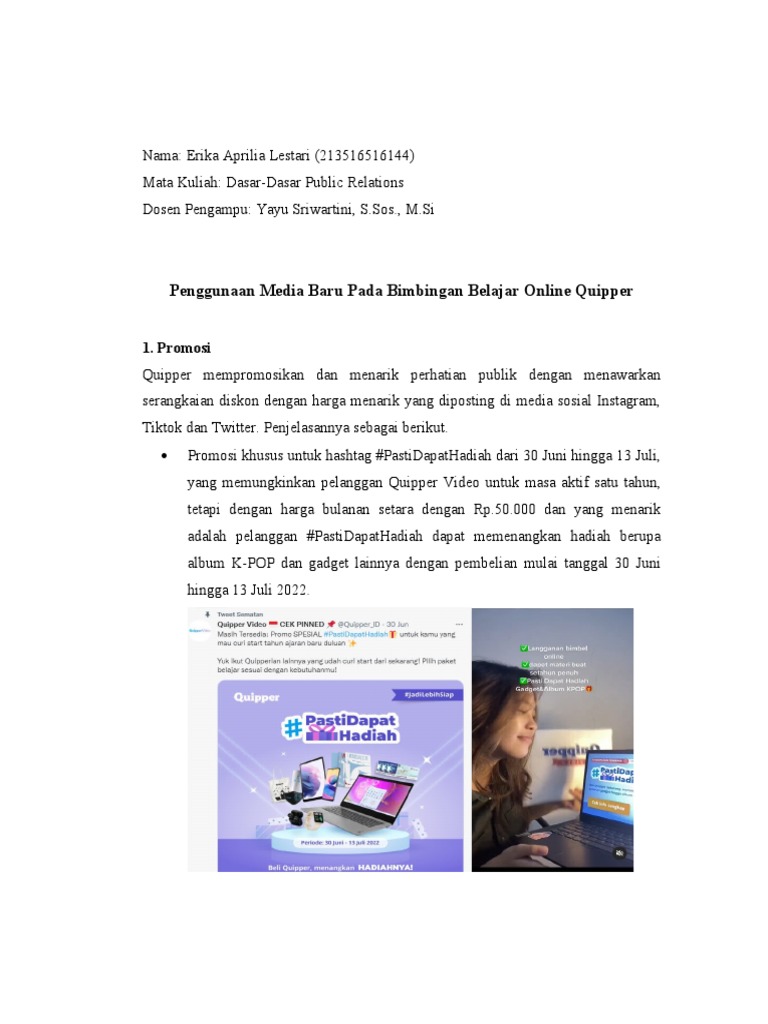 Strategi Quipper dalam Edukasi Digital | PDF