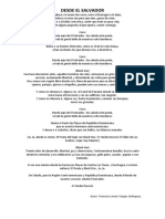 Letra - DESDE EL SALVADOR - Francisco Javier Vargas Velasquez