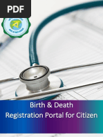 Birth Death Registration Portal User Manual For Citizen - v1.0