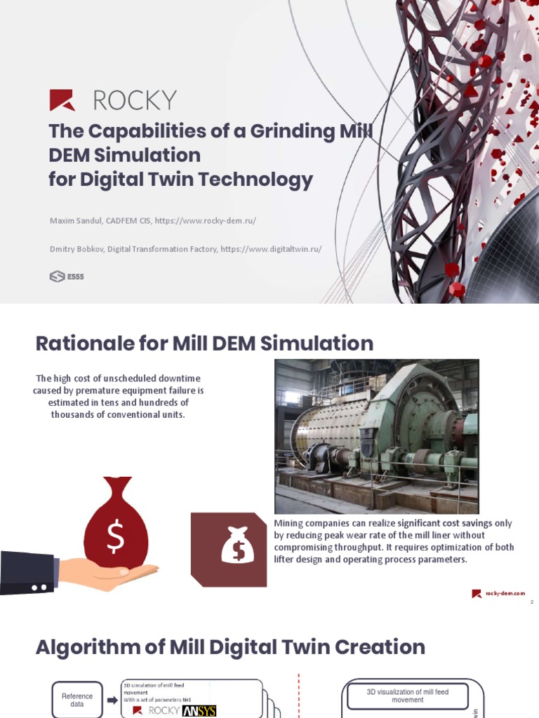 The Capabilities of A Grinding Mill DEM Simulation For Digital Twin ...