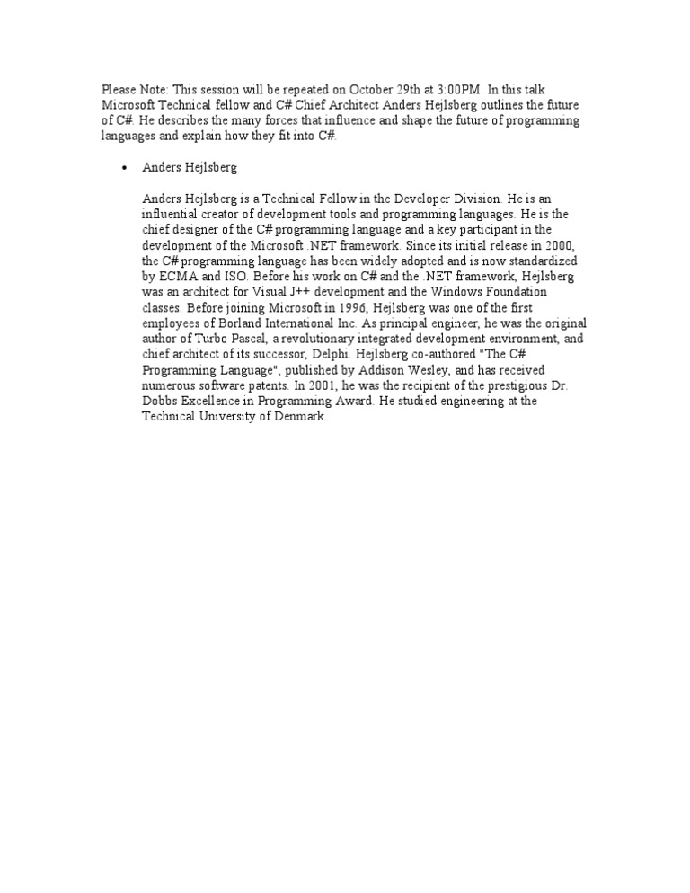 Future Of C With Anders Hejlsberg Pdf