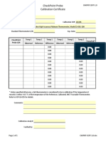 CheckPoint Probe Calibration Certificate