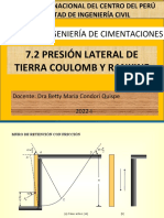 7.2. Presión Lateral de Tierras Coulomb y Rankine