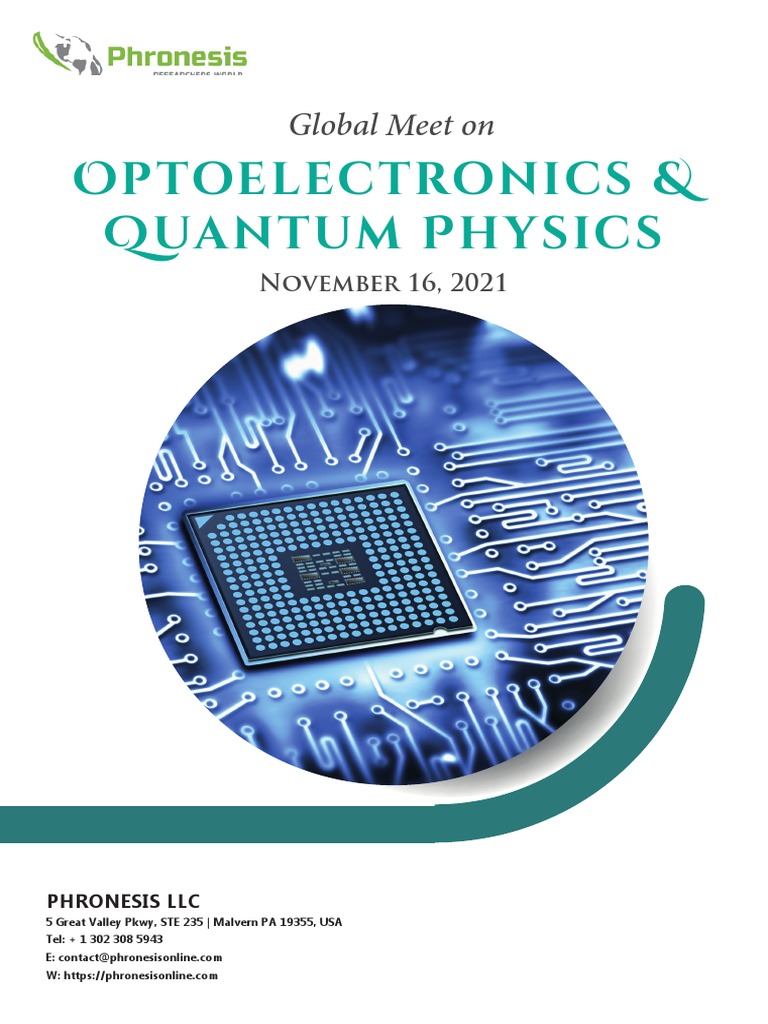 Optoelectronics & Quantum Physics Global Meet On PDF Waves Photonics