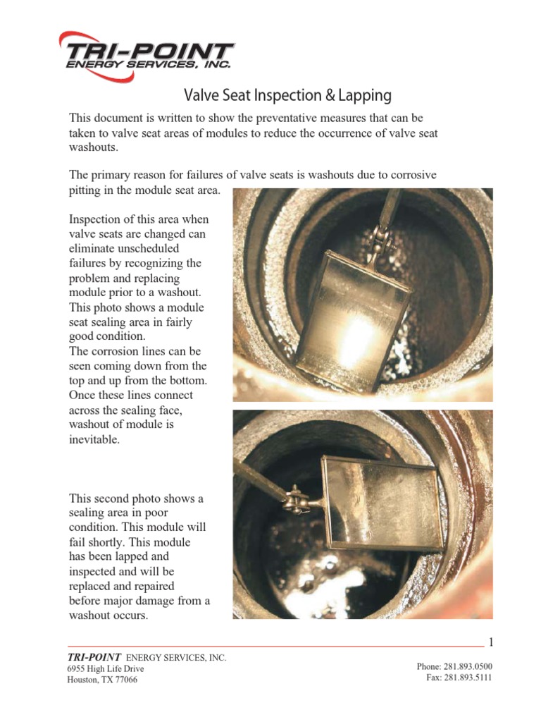 Valve Seat Inspection and Lapping PDF Pump Mechanical Engineering