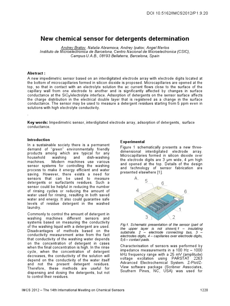 New Sensor for Detergent Detection | PDF | Spectral Density ...