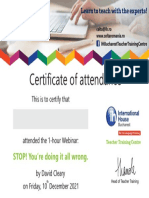 Certificate STOP! You're Doing It All Wrong. 10.12.2021