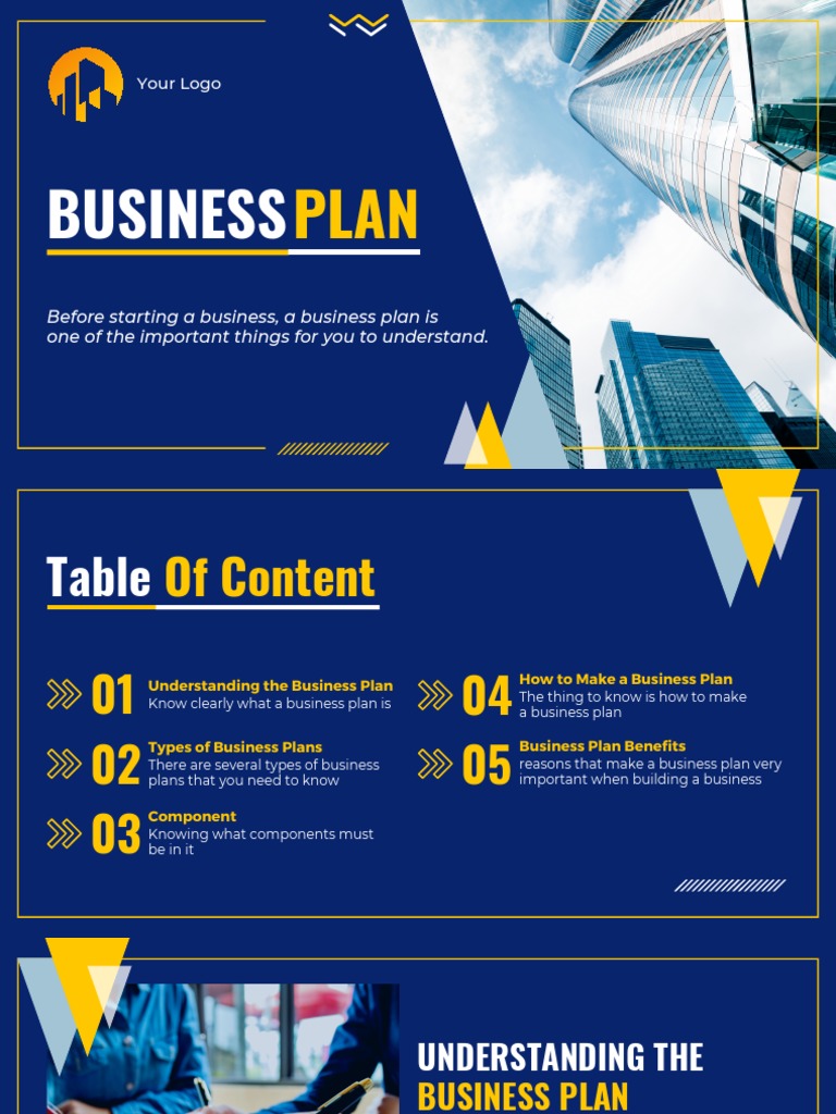 Blue and Yellow Modern Business Presentation | PDF | Marketing ...