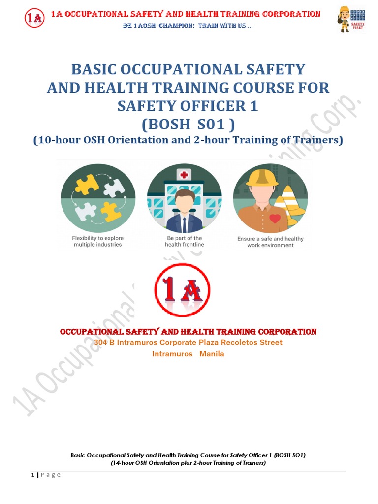 Bosh So1 Training Module PDF Occupational Safety And Health Risk