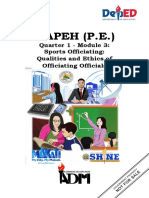 MAPEH (P.E.) : Quarter 1 - Module 3: Sports Officiating: Qualities and Ethics of Officiating Officials