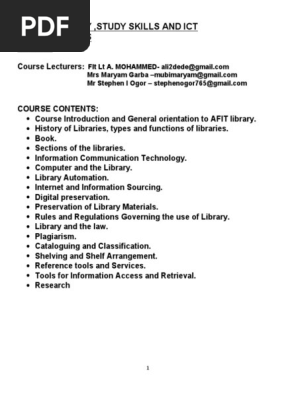 Use of library