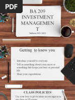 BA 209 - Investment Management