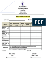 Individual Learning Monitoring Plan Template