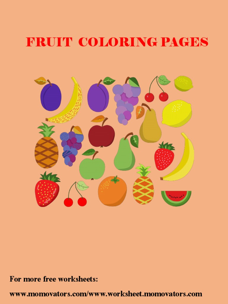 Fruit Coloring Pages for Kids | PDF