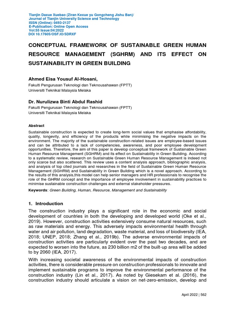 Conceptual Framework - GreenHR | PDF | Sustainability | Green Building