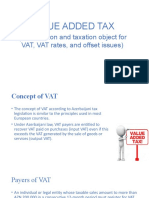 Value Added Tax (: Registration and Taxation Object For VAT, VAT Rates, and Offset Issues)