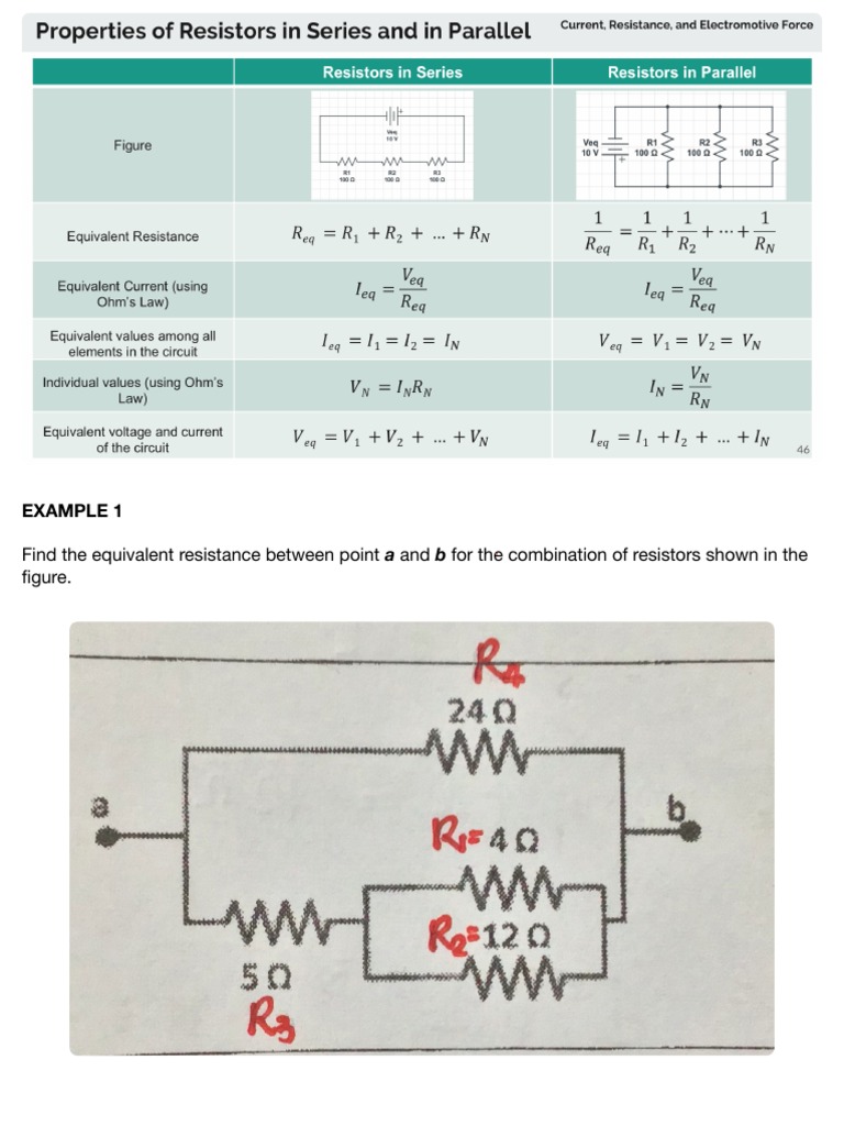 Example 1 Find The Equivalent Resistance Between Point PDF Series