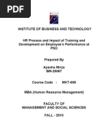 Download HR Process and Impact of Training and Development on Employees Performance at PSO by Asad Mazhar SN58224034 doc pdf