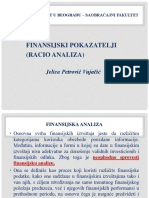 Finansijski Pokazatelji - Racio Analiza