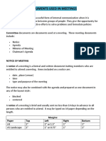 Documents Used in Meetings