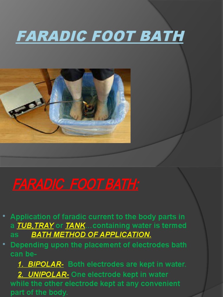 Faradic Foot Bath Techniques and Uses | PDF | Foot | Electrode