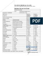 Wuxi R&D Chemical Co. Citric Acid Certificate of Analysis