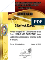 Certificado de Jornada Nacional de Sala Tecnica