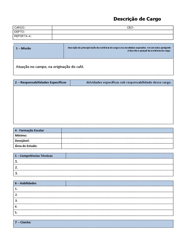 Modelo de Descrição de Cargo | PDF