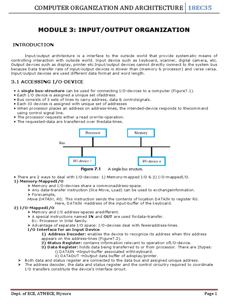 COA Mod3@AzDOCUMENTS.in | PDF | Input/Output | Central Processing Unit