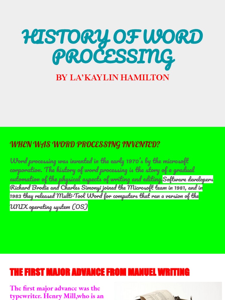 History of Word Processing | PDF | Word Processor | Typewriter