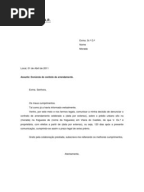 Modelo de carta de rescisão de contrato