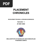 Placement Chronicles Semester 1 - AY 2021-22